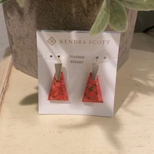 Kendra Scott earrings! Never worn, coral color!!